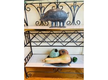 Rustic Country Ceramic Cabbage, Squash & Rustic Kitchen Pig