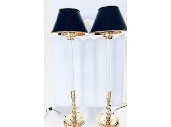 PR Of Brass Finish Candlestick Light Fixtures