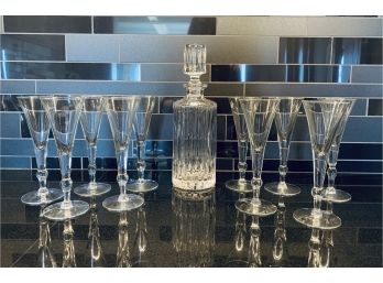 Crystal Decanter With Aperitif Glasses