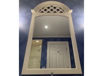 Ivory Wall Mirror W/ Lattice Detailing