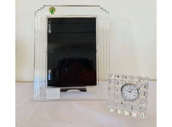 Waterford Crystal Desk Clock & Waterford Crystal Frame