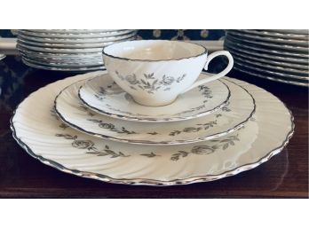 Lenox Porcelain China Setting Of 12, Rosemont Pattern