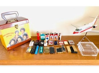 Collectible Grouping Of  Lighters, Lunchbox & Airplane