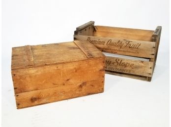 A Pair Of Vintage Wood Crates