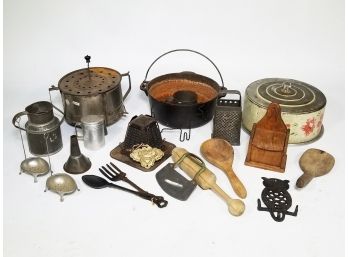 A Large Vintage An Antique Kitchen Assortment