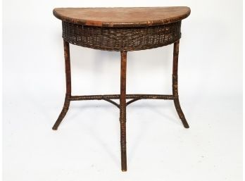 An Antique Wicker Console Table