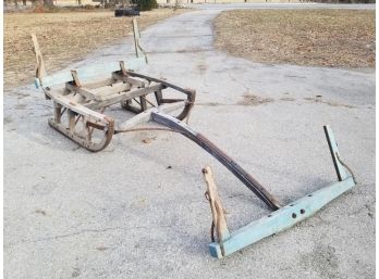 A Rare And Solid Antique Oak Bob Sled