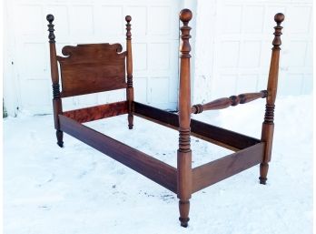 A Vintage Walnut Four Poster Twin Bedstead