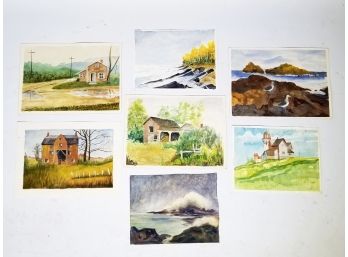 A Series Of Original Watercolors On Paper