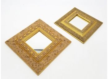 A Pairing Of Ornately Framed Small Mirrors