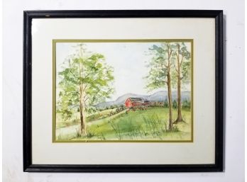 A Vintage Framed Watercolor