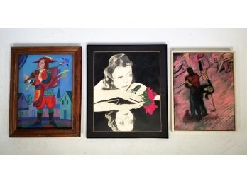 A Series Of Large Framed Original Artwork