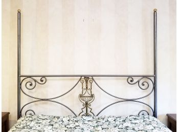 A Solid Steel Art Deco King Size Headboard