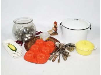 Enamelware, Enameled Cast Iron, And More Vintage Kitchen