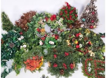 Assorted Vintage Mid Century Christmas Plastic Greenery