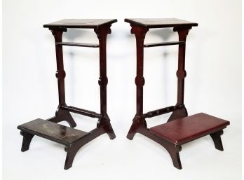 A Pair Of Antique Mahogany Kneelers From Local Hudson Valley Catholic Church