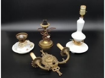 An Antique Bronze Sconce And More Lamps