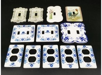 Vintage Delft Style Ceramic Switchplate And Outlet Covers