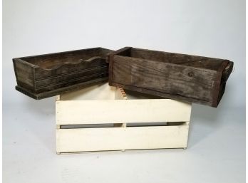 An Assortment Of Rustic Wood Boxes