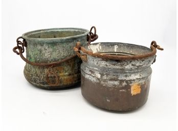 A Pairing Of Antique Copper Vessels