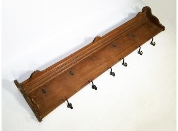 A Victorian Pine Coat Or Hat Rack