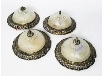 A Set Of 4 Ornate Flush Mount Ceiling Fixtures