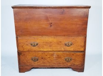 A 19th Century Pine Primitive Two-Drawer Blanket Chest