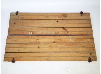 A Pair Of Antique Bead Board Cabinet Doors