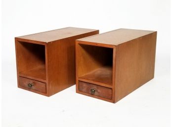 A Pair Of Wood Curio Shelves / Drawers