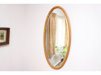 Modern Wood Oval Mirror