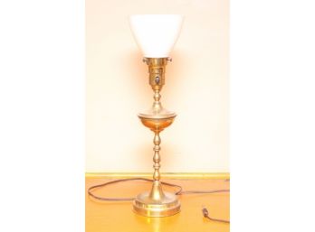 Vintage Turned Column Uplight Shade Lamp