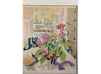 Jules Cavailles 'La Fenetre A Cannes' Signed Numbered Litho