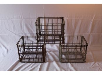 Vintage Metal Milk Crates