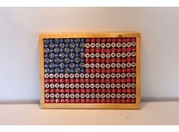 US Flag Beer Bottle Cap Art Wall Hanging