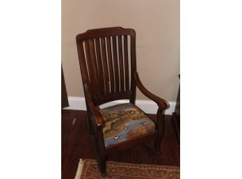 Classic Rocking Chair With Duck Hunting Motif