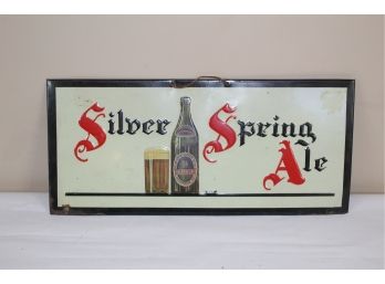 Silver Spring Ale Tin Litho Beer Sign From 1940s