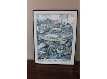 Framed Josh Billings Runaground Poster From 1989 Stockbridge Bowl Tanglewood