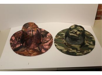 Brand New Camouflaged Sun Hats: One Green, One Pink