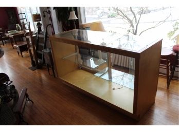 Lighted Glass Display Cabinet With Shelves