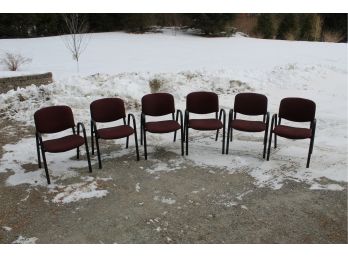 6 Maroon Office Chairs