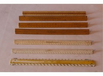 Lot Of Architect Drawing Scales/ Rulers - Staedtler, Chavroz, Dietzgen