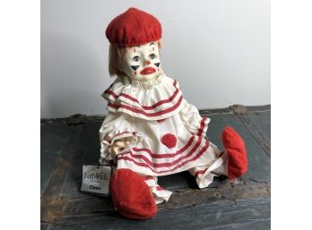 Faith Wick Originals Seated Clown Porcelain Doll