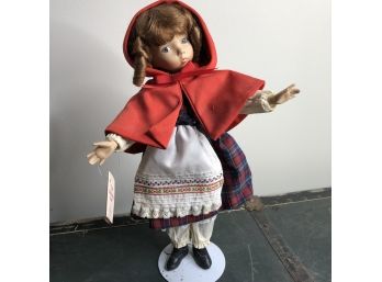 Knowles Little Red Riding Hood Porcelain Doll With Stand