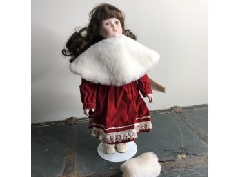 Chatelaine Collectible Doll With Red Dress And White Cape