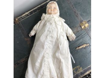 MSR Imports Porcelain Baby Doll In Christening Gown