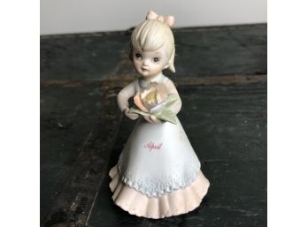 The Christopher Collection Lefton China Hand Painted Figure 'April' 1983