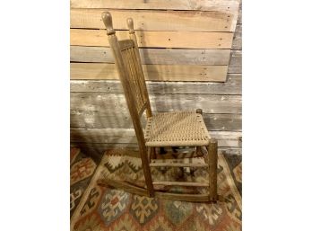 Antique Rush Seat Rocking Chair