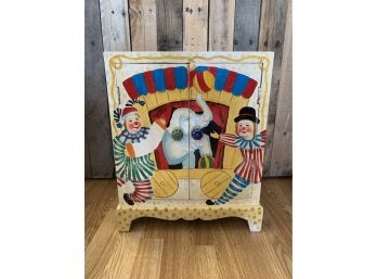 Small Hand Painted Circus Cabinet