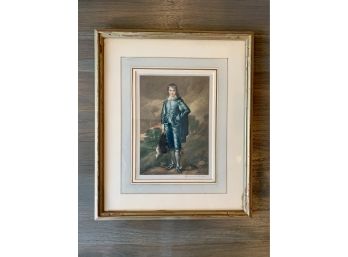 Antique Framed Engraving Boy In Blue Suit Limited Addition By Edmund  Wardle