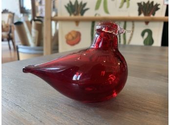 Iittala Art Glass Bird By Toikka Ruby Red